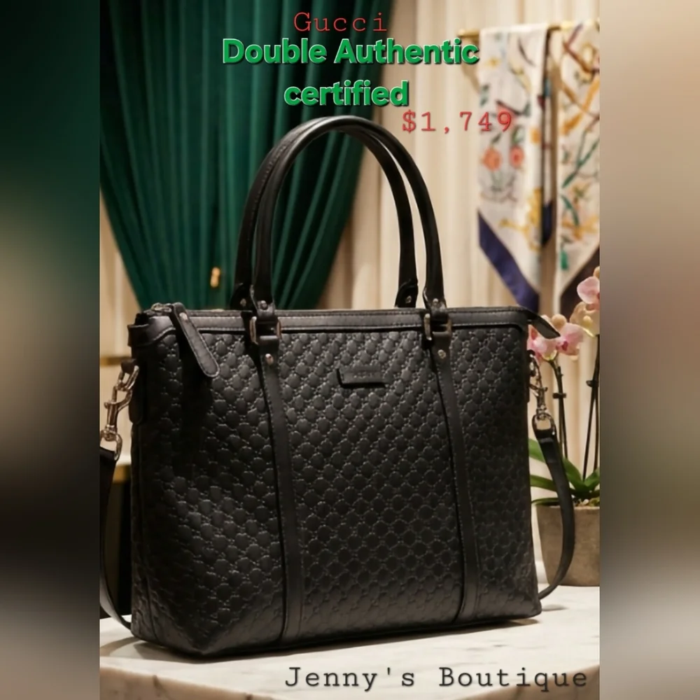 Dbl Authenticated Gucci Micro Shima Tote Shoulder Bag 449656 149857297 - Picture 1 of 13